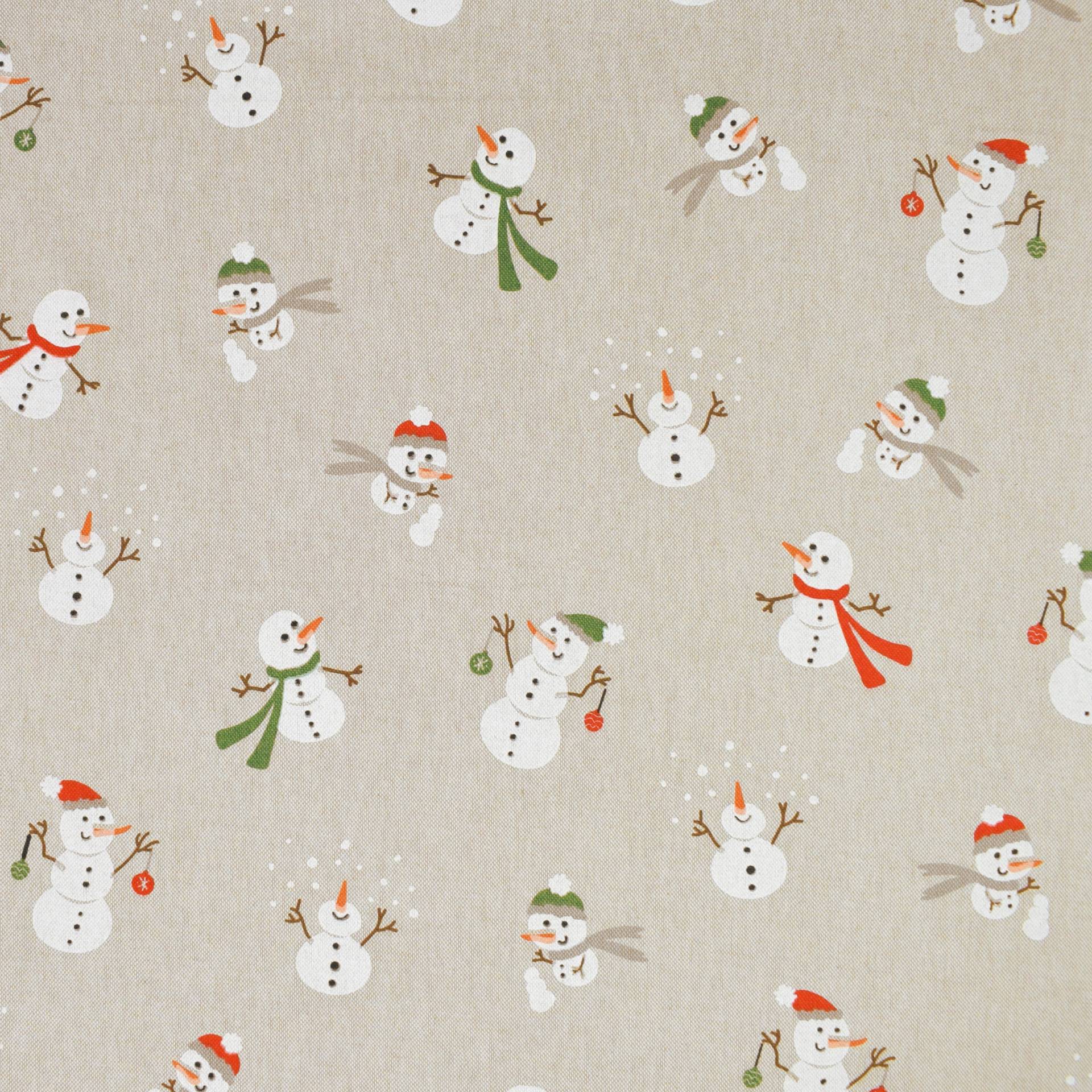 Dekostoff Halbpanama Happy Snowman von Stoffe Hemmers