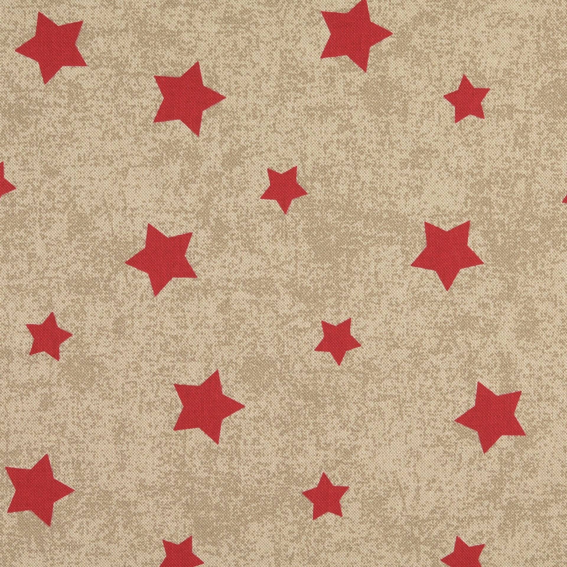 Dekostoff Halbpanama Sterne, beige von Stoffe Hemmers