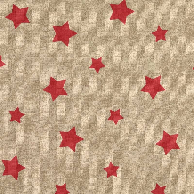 Dekostoff Halbpanama Sterne, beige von Stoffe Hemmers