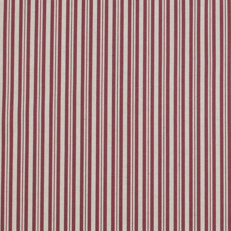 Dekostoff Halbpanama Stripe Scene, natur- weinrot von Stoffe Hemmers