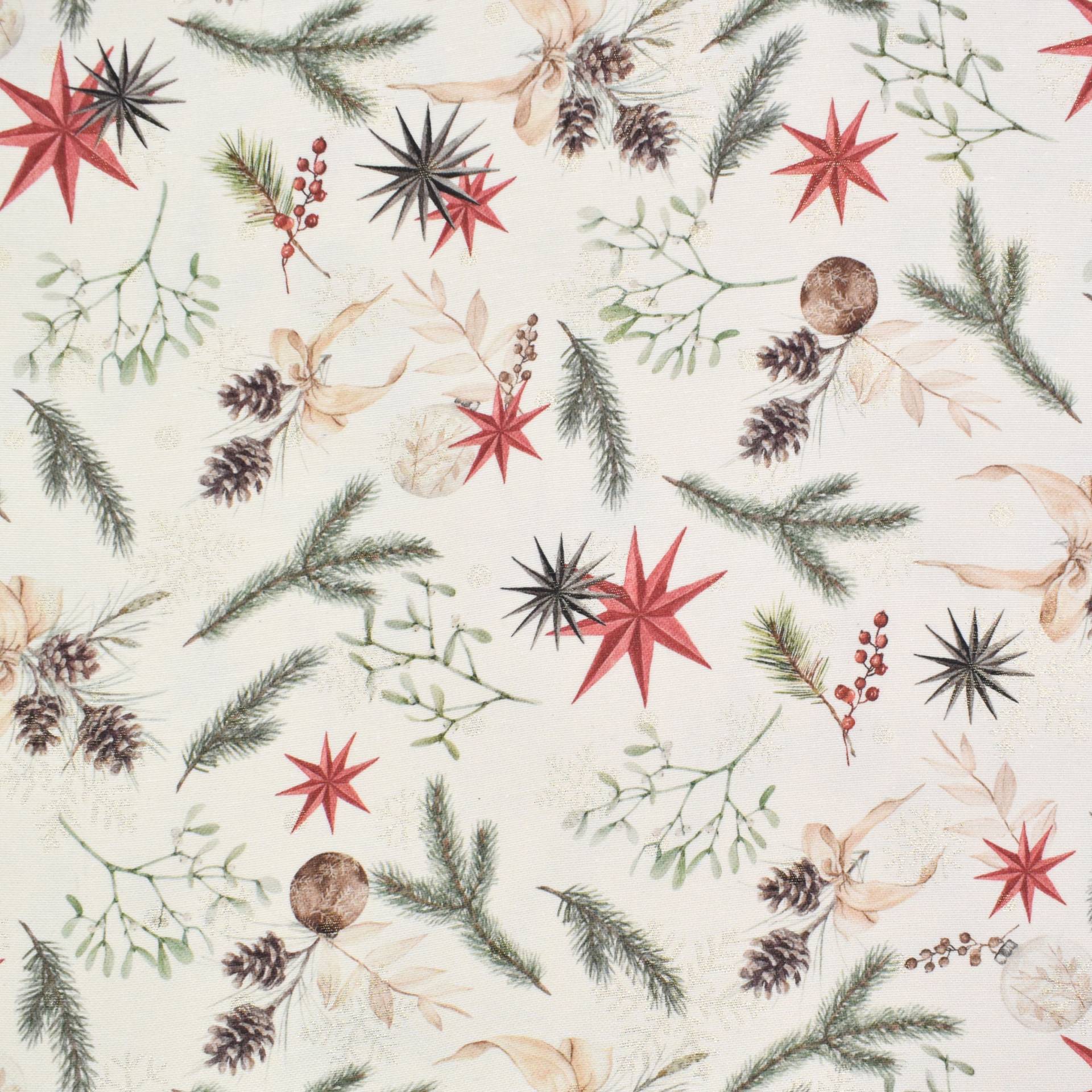 Dekostoff Jacquard Winterzeit, creme Dekostoff Jacquard Winterzeit, creme von Stoffe Hemmers