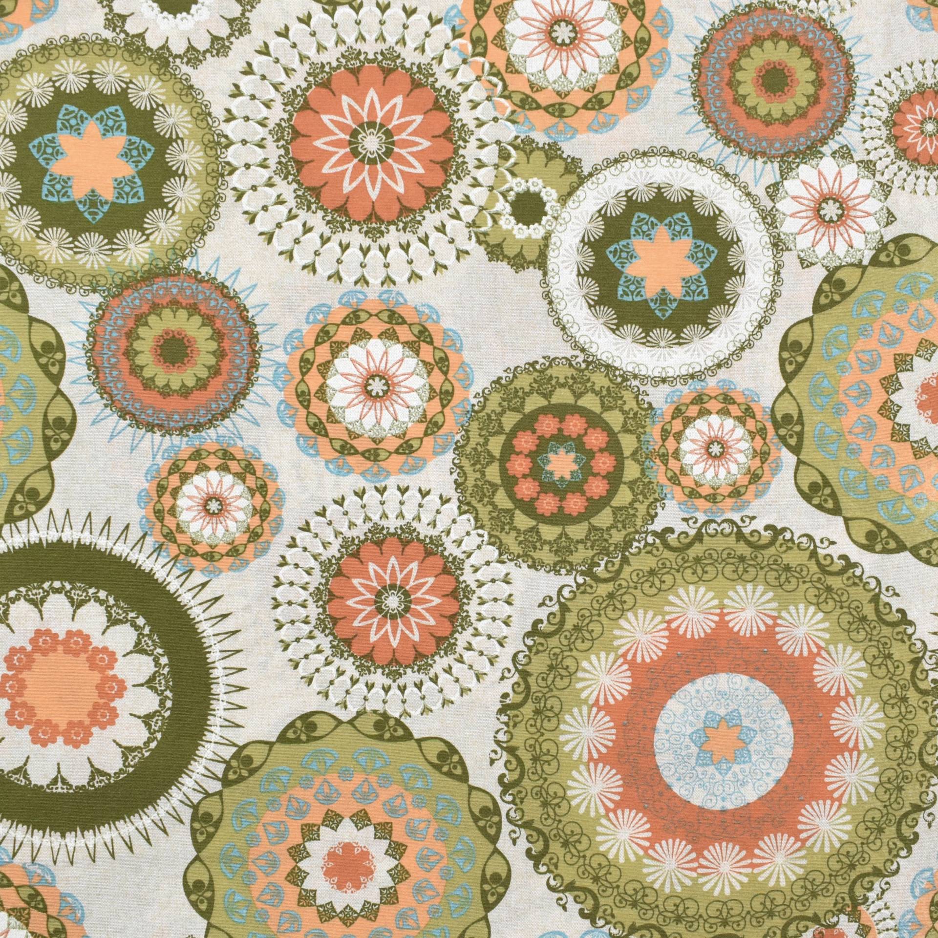 Dekostoff Ottoman Beautiful Mandala, orange Dekostoff Ottoman Beautiful Mandala, orange von Stoffe Hemmers