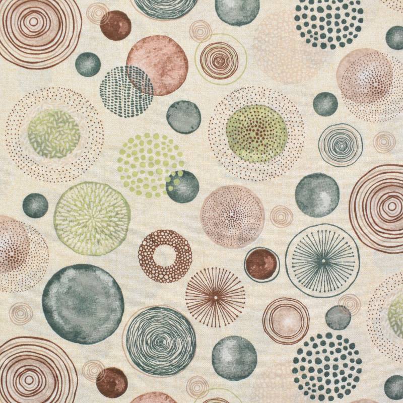 Dekostoff Ottoman Circles, beige von Stoffe Hemmers