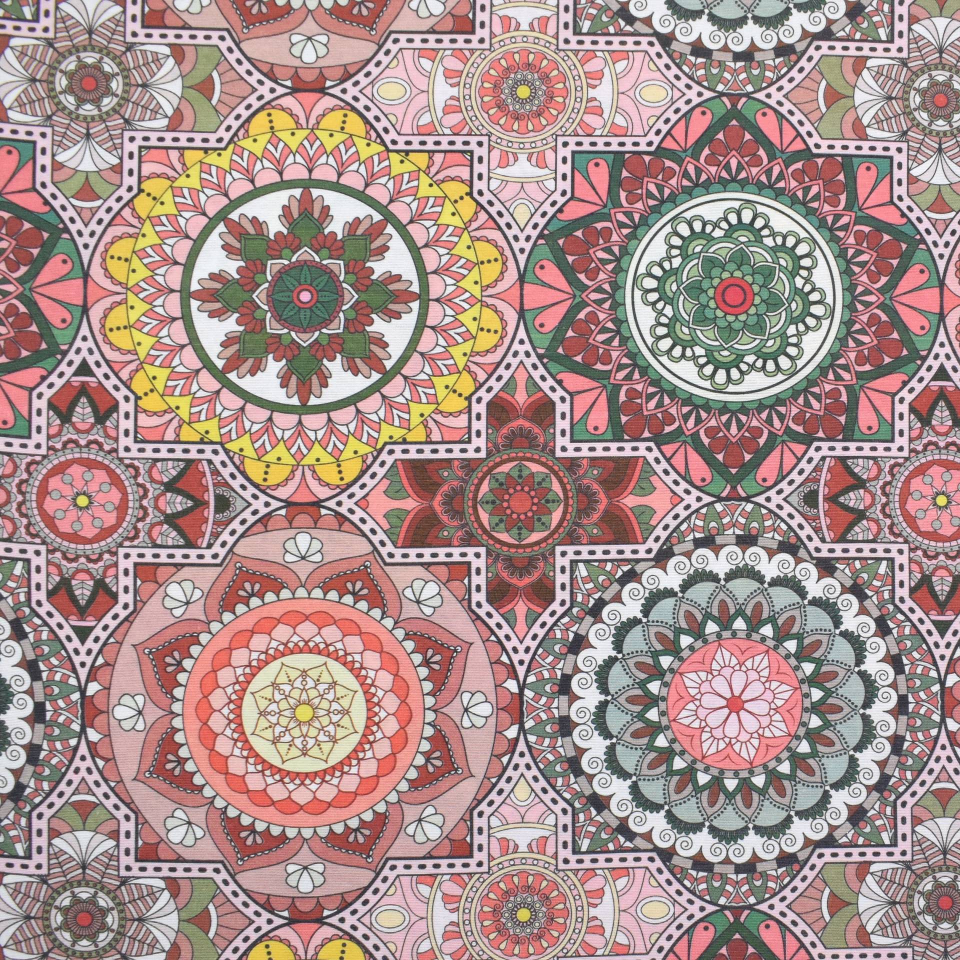 Dekostoff Ottoman Colorful Mandala, rosa Dekostoff Ottoman Colorful Mandala, rosa von Stoffe Hemmers