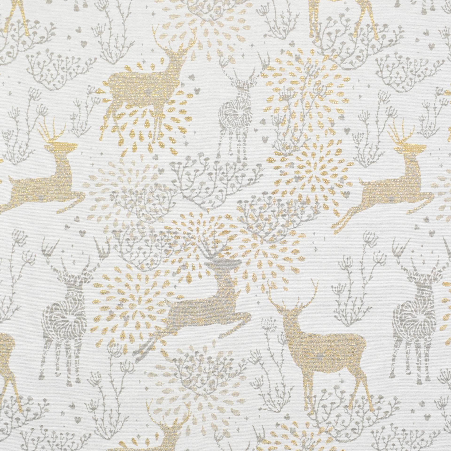 Dekostoff Ottoman Golden Reindeer, beige von Stoffe Hemmers