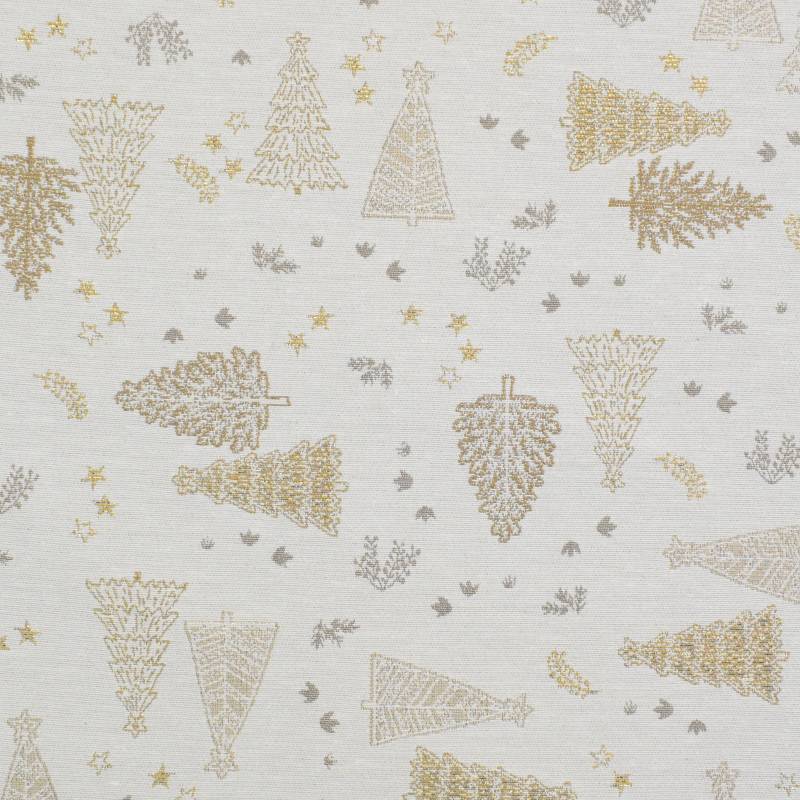 Dekostoff Ottoman Golden X-Mas, natur von Stoffe Hemmers