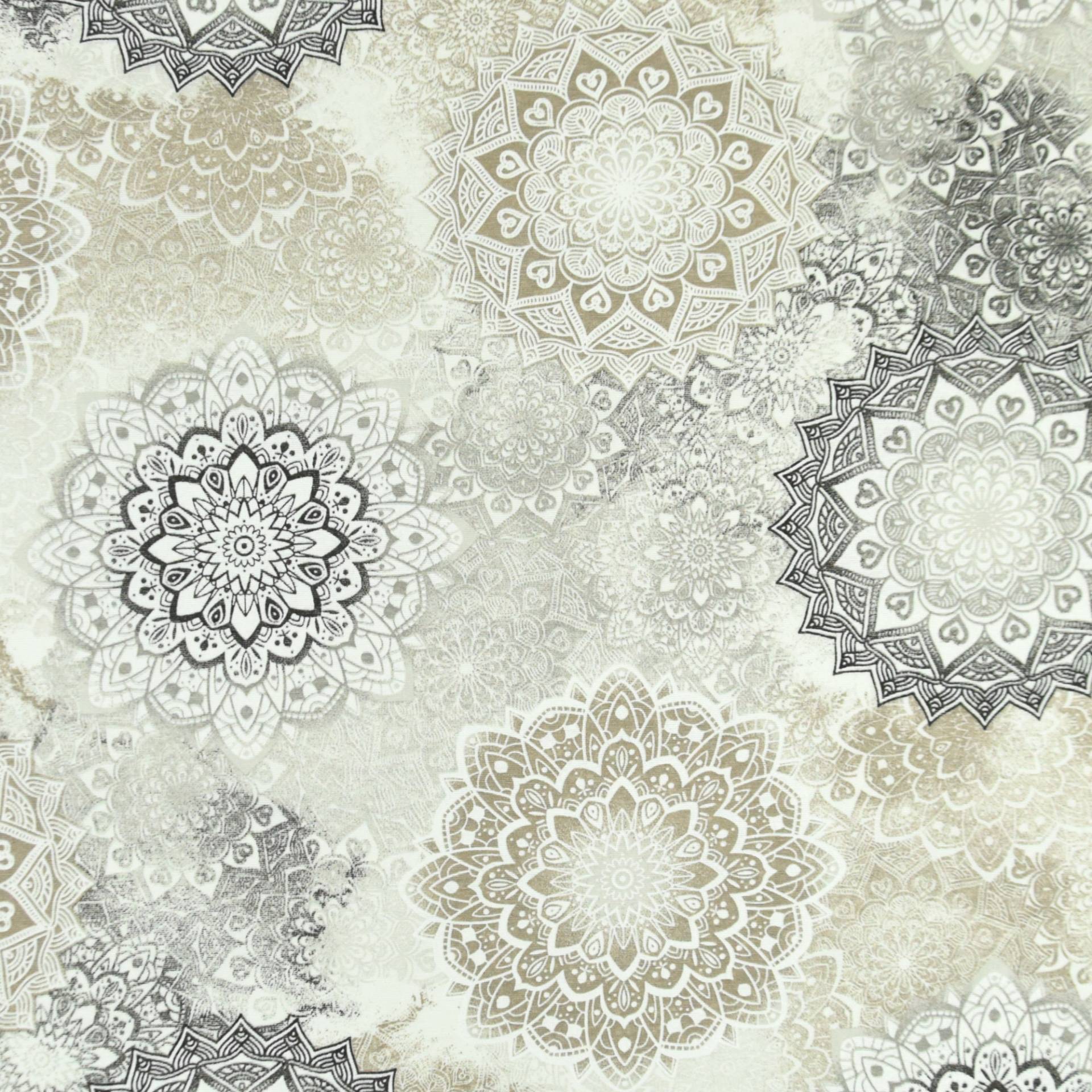 Dekostoff Ottoman Mandala, weiss, grau Dekostoff Ottoman Mandala, weiss, grau von Stoffe Hemmers