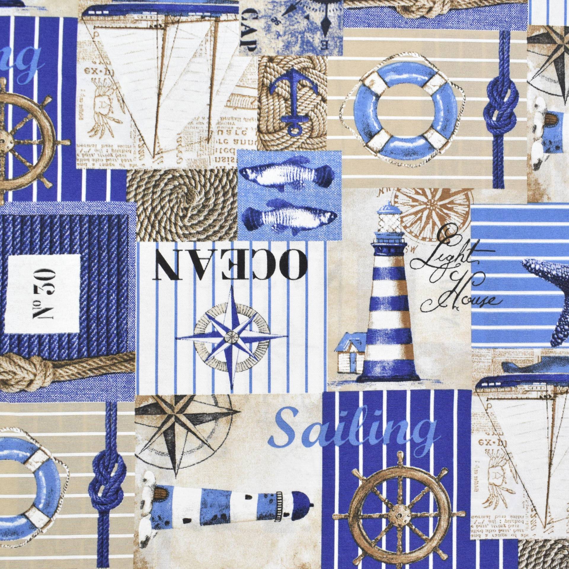 Dekostoff Ottoman Sailing, beige von Stoffe Hemmers