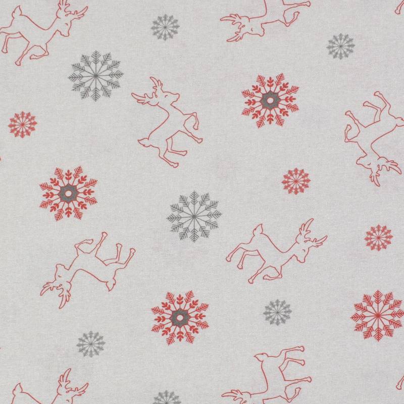 Dekostoff Ottoman Winter Reindeer, beige von Stoffe Hemmers