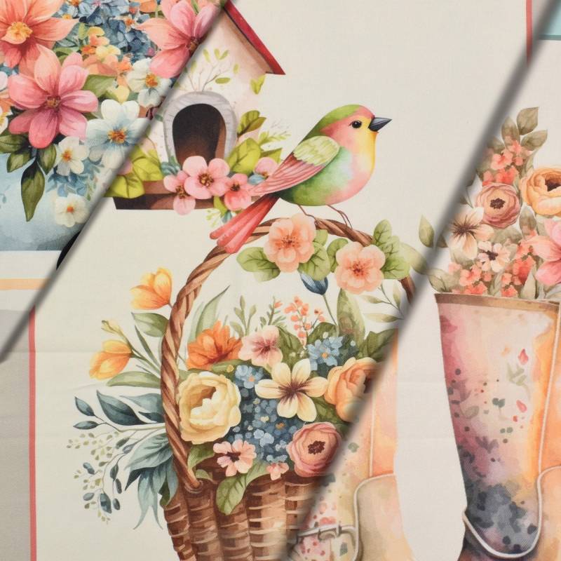 Dekostoff Panel Serge Gartenglück, 160 x 70 cm von Stoffe Hemmers