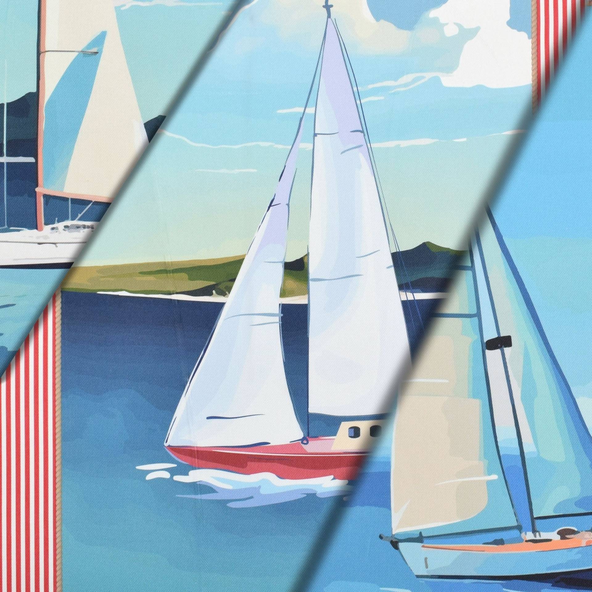 Dekostoff Panel Serge Sailing Boat, 160 x 70 cm von Stoffe Hemmers