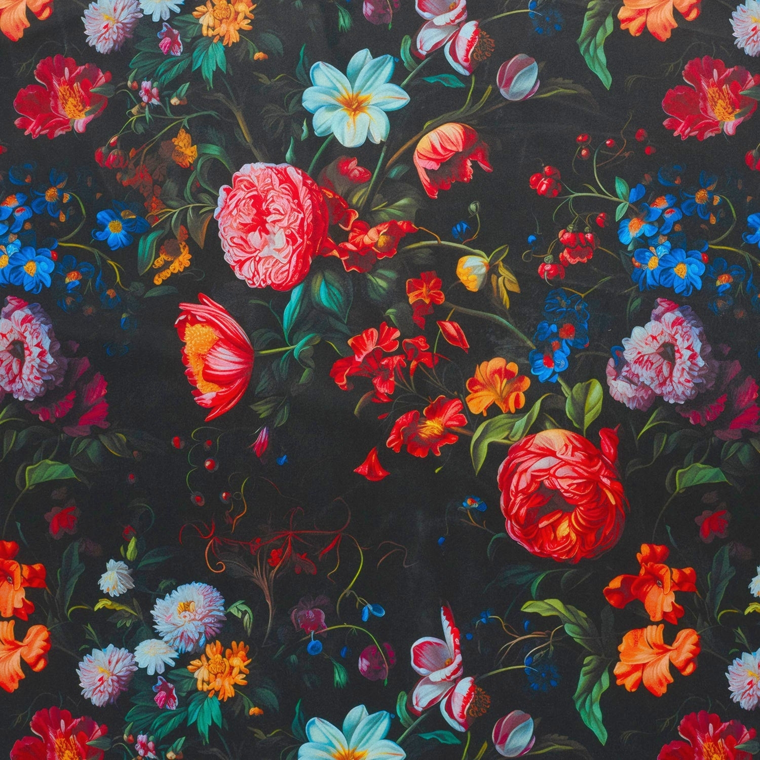 Dekostoff Samt Flower Love, schwarz Dekostoff Samt Flower Love, schwarz von Stoffe Hemmers