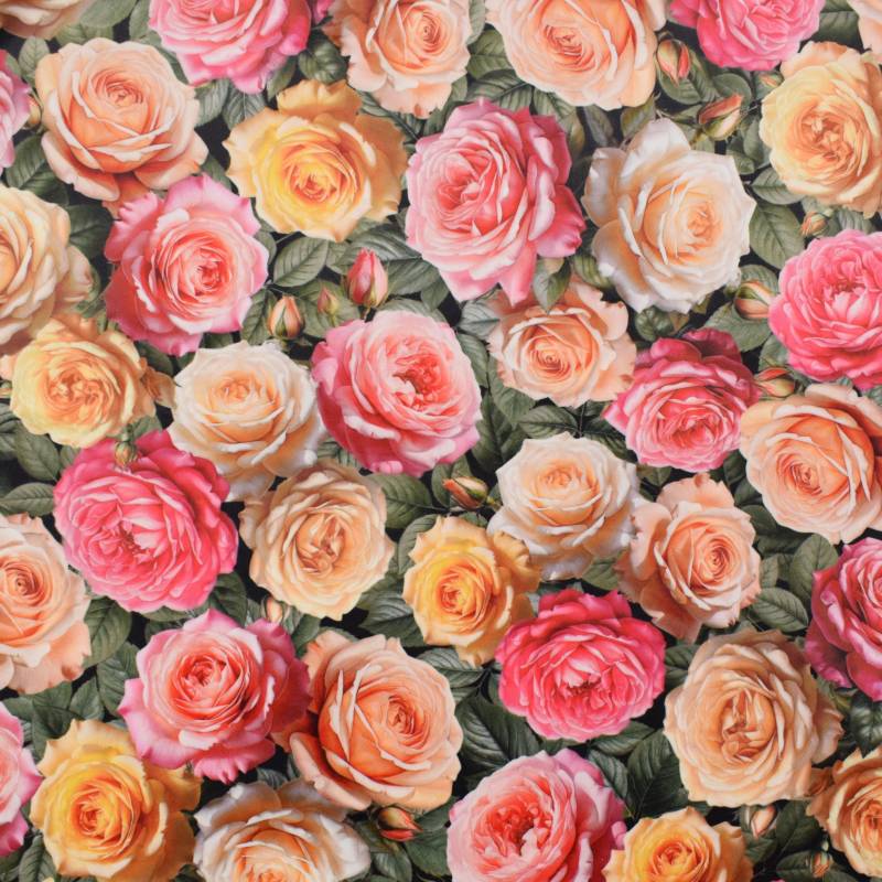 Dekostoff Samt Romantic Rose, multicolor von Stoffe Hemmers