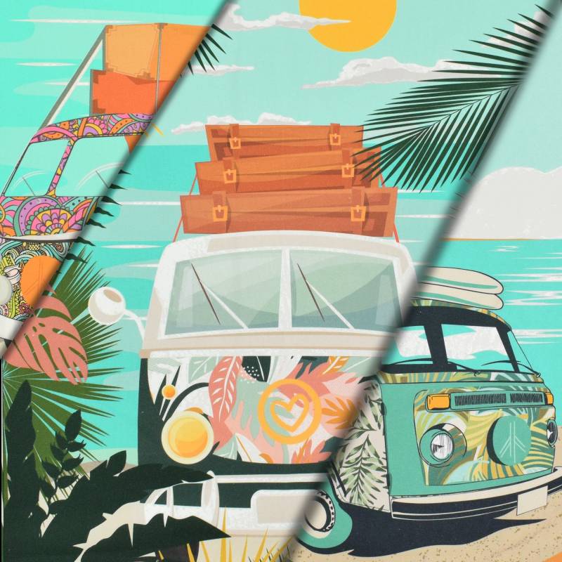 Dekostoff Serge Vanlife Panel, 160 x 70 cm von Stoffe Hemmers