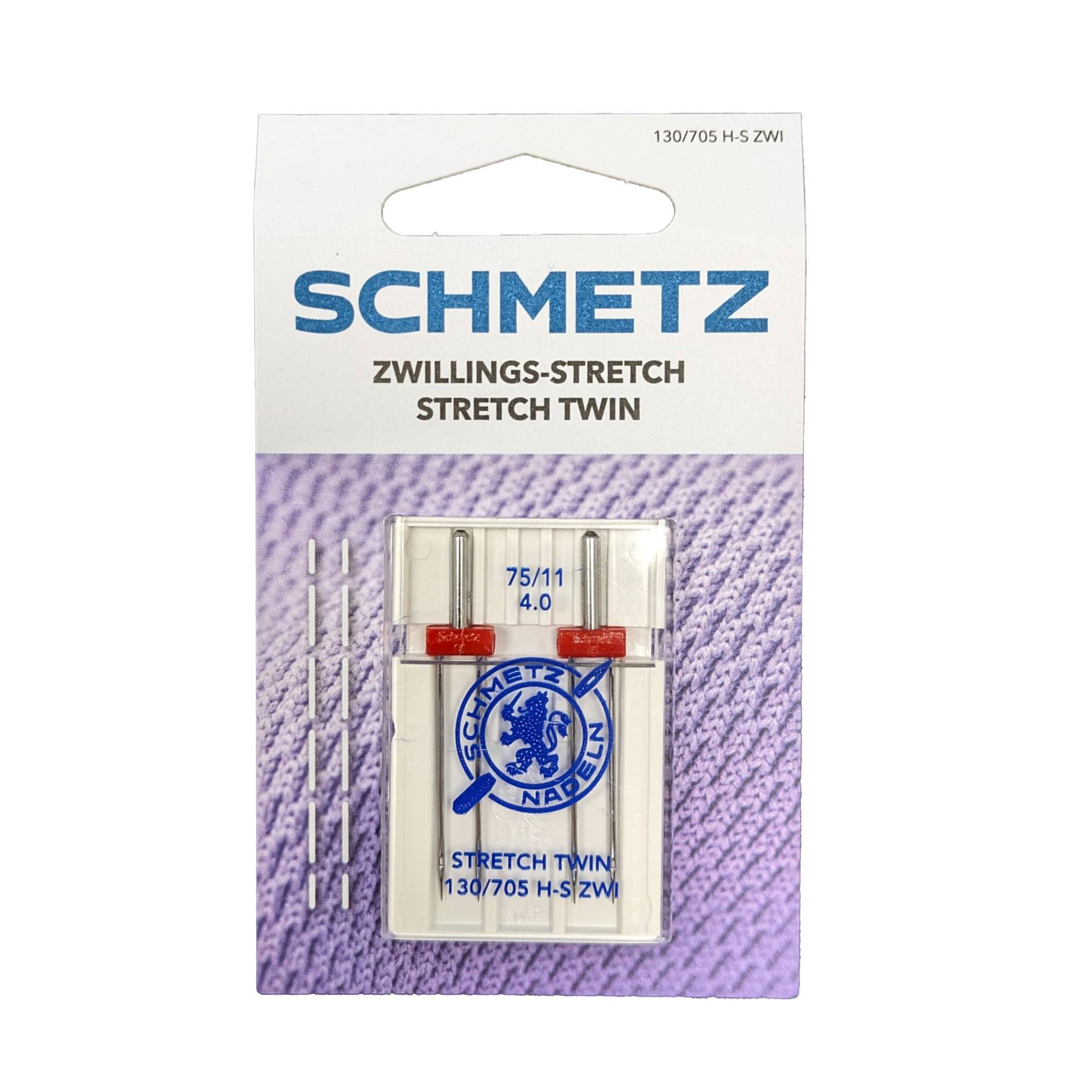 Schmetz Doppelnadel / Zwillingsnadel 130/705, Stretch 75/4,0 mm von Stoffe Hemmers