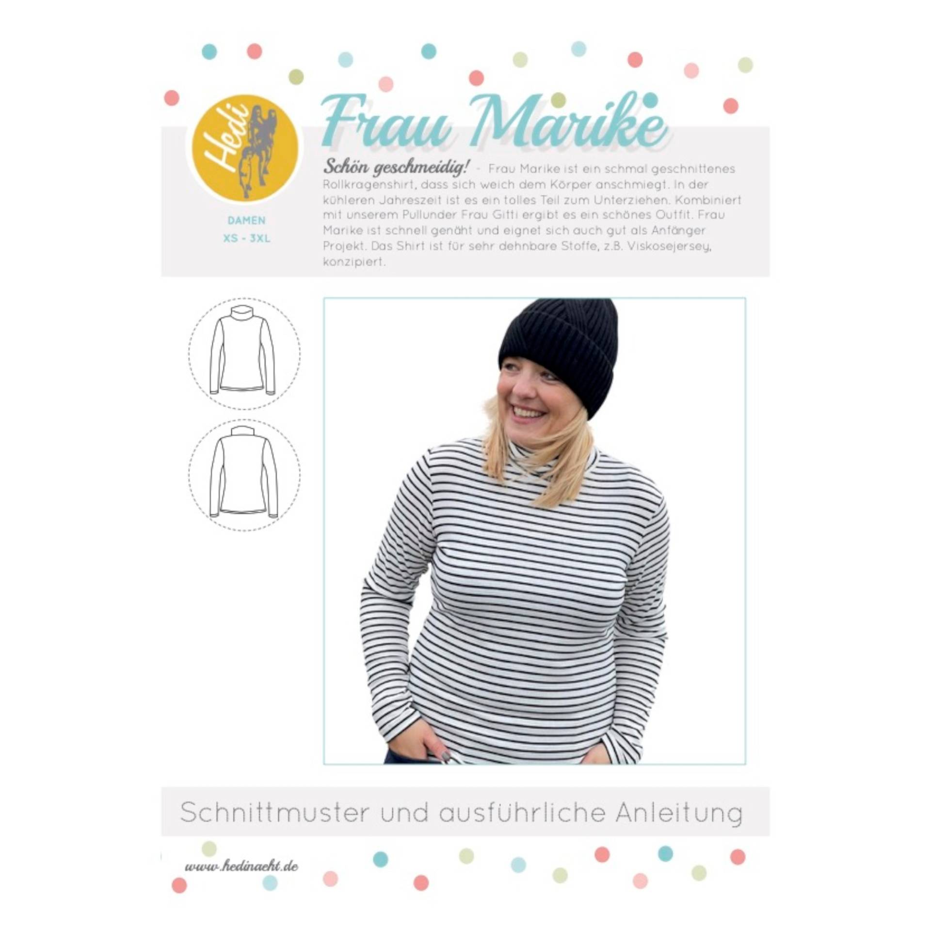 E-Book Hedi näht Rollkragenshirt Frau Marike von Stoffe Hemmers