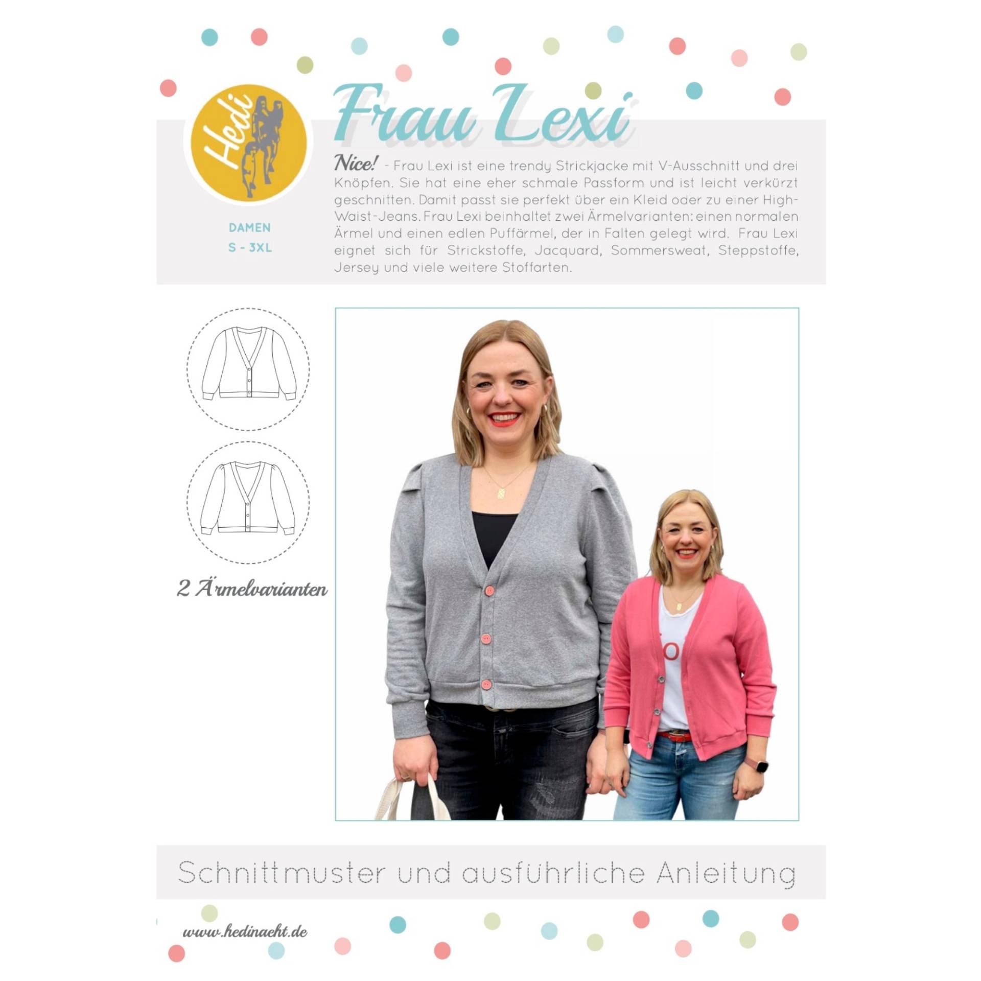 E-Book Hedi näht Strickjacke Frau Lexi von Stoffe Hemmers