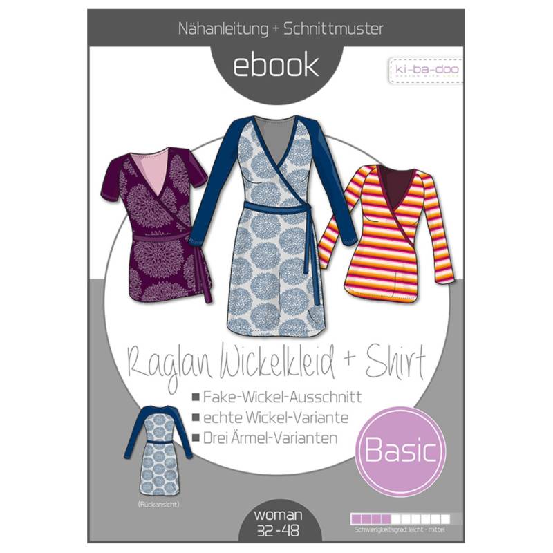 E-Book Ki-Ba-Doo Basic Raglan Wickelkleid-Shirt Damen von Stoffe Hemmers