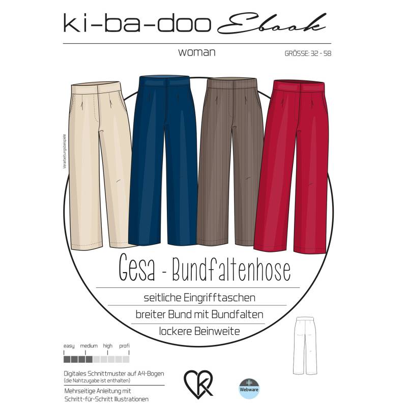 E-Book Ki-Ba-Doo Damen-Bundfaltenhose Gesa von Stoffe Hemmers