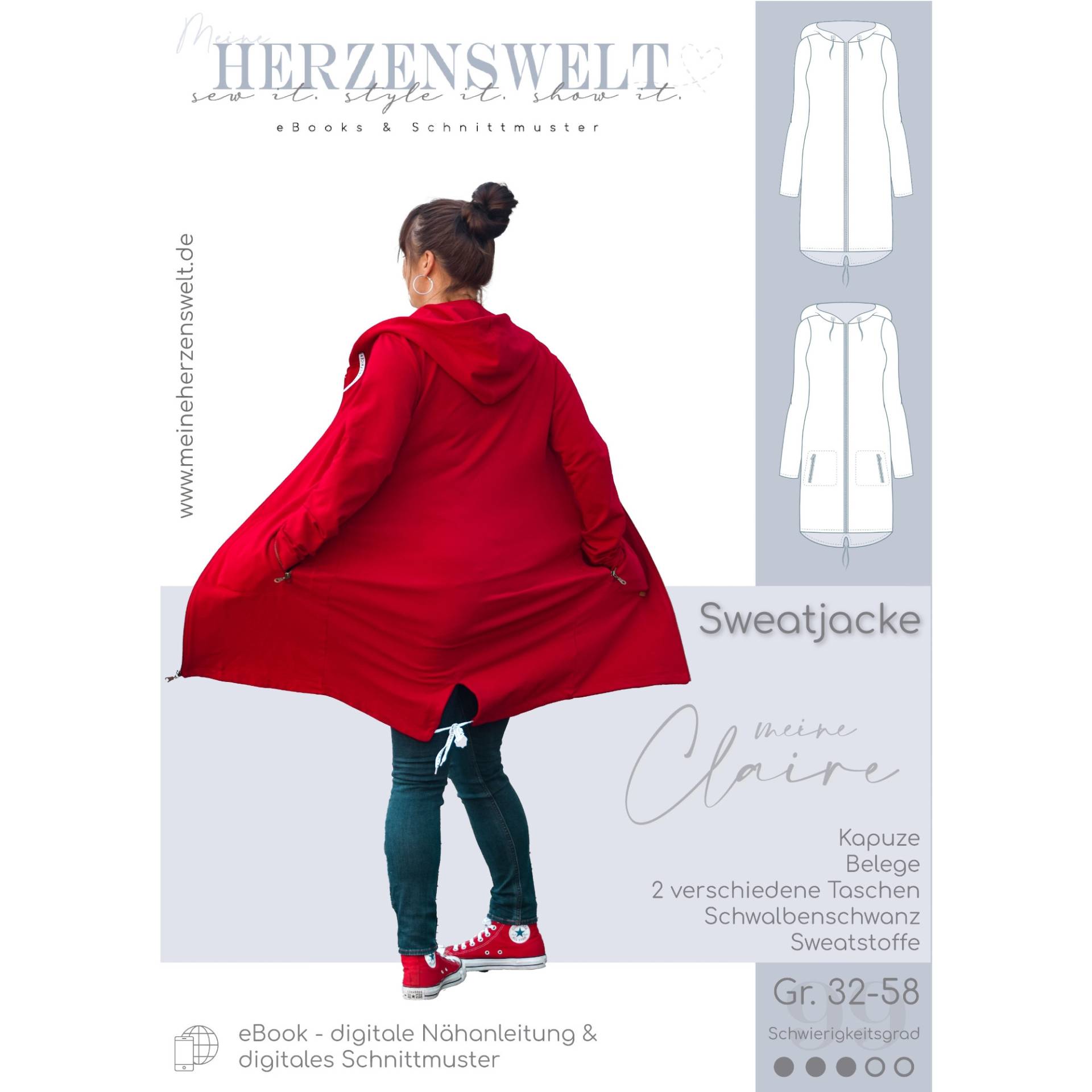 E-Book Meine Herzenswelt Kapuzensweatjacke Meine Claire von Stoffe Hemmers