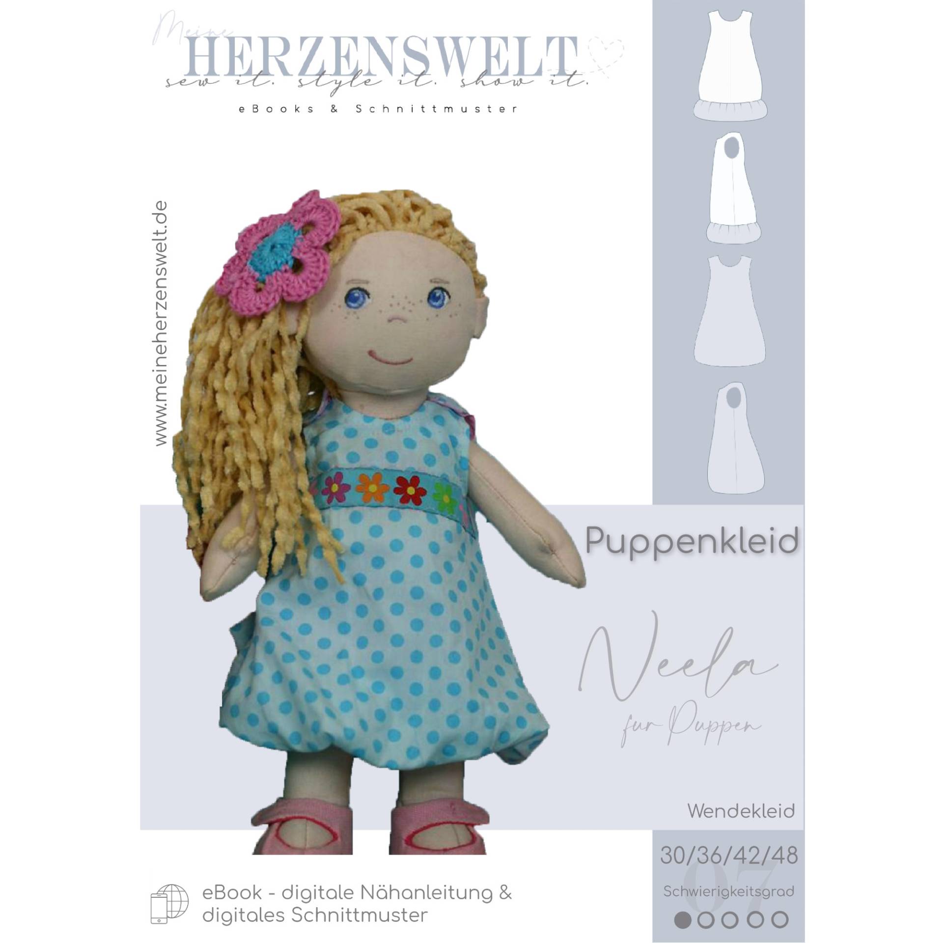 E-Book Meine Herzenswelt Puppen-Ballonkleid Neela E-Book Meine Herzenswelt Puppen-Ballonkleid Neela von Stoffe Hemmers