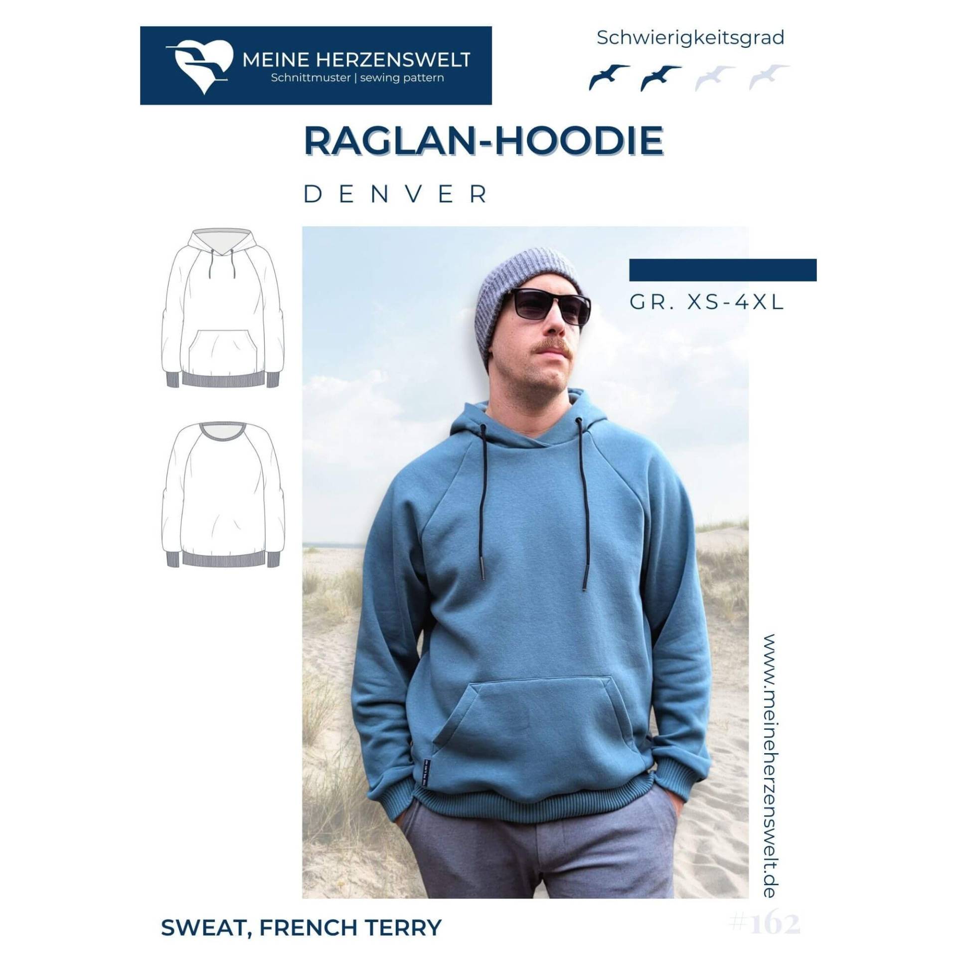 E-Book Meine Herzenswelt Sein Denver Raglanhoodie Herren E-Book Meine Herzenswelt Sein Denver Raglanhoodie Herren von Stoffe Hemmers
