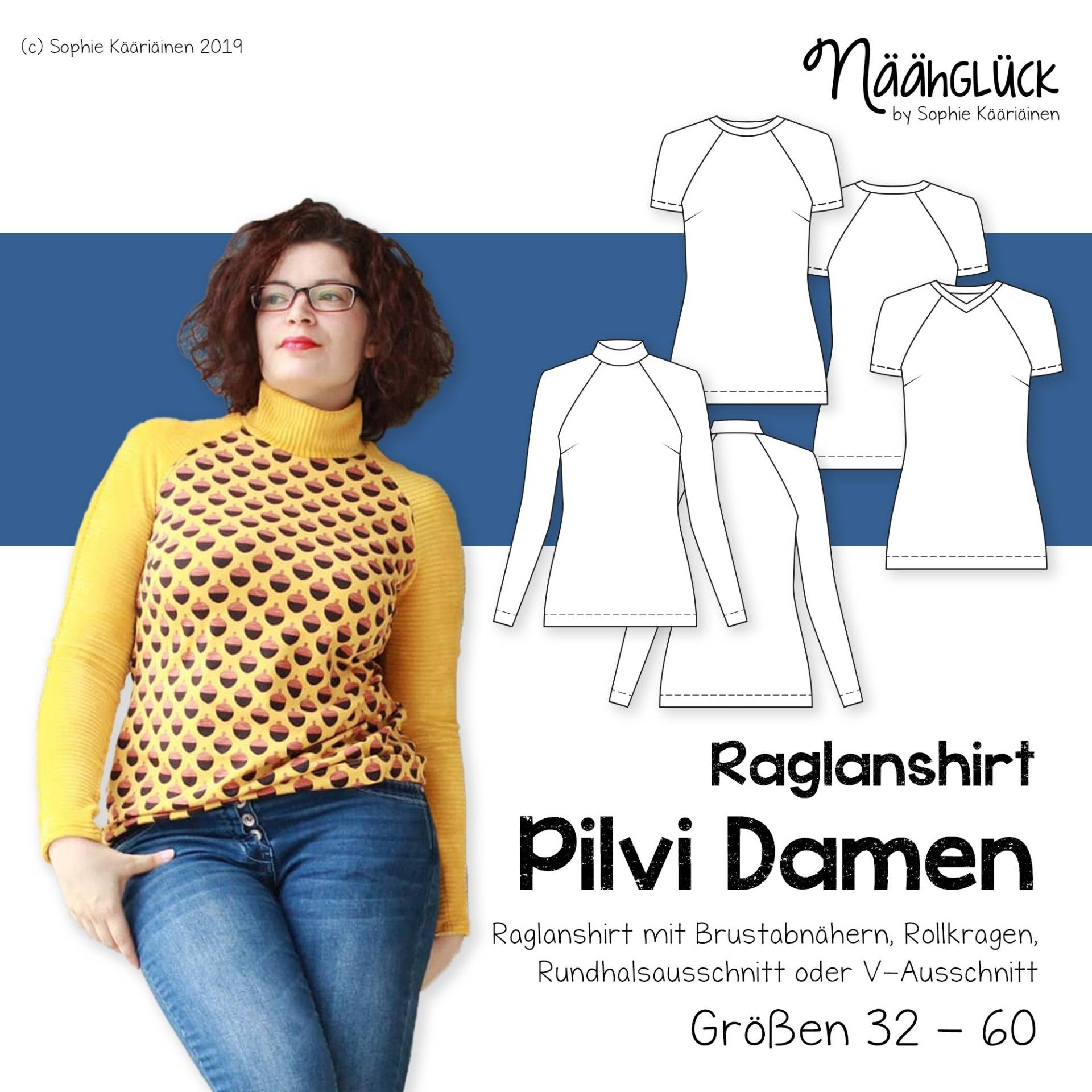E-Book Näähglück Raglanshirt Damen Pilvi von Stoffe Hemmers