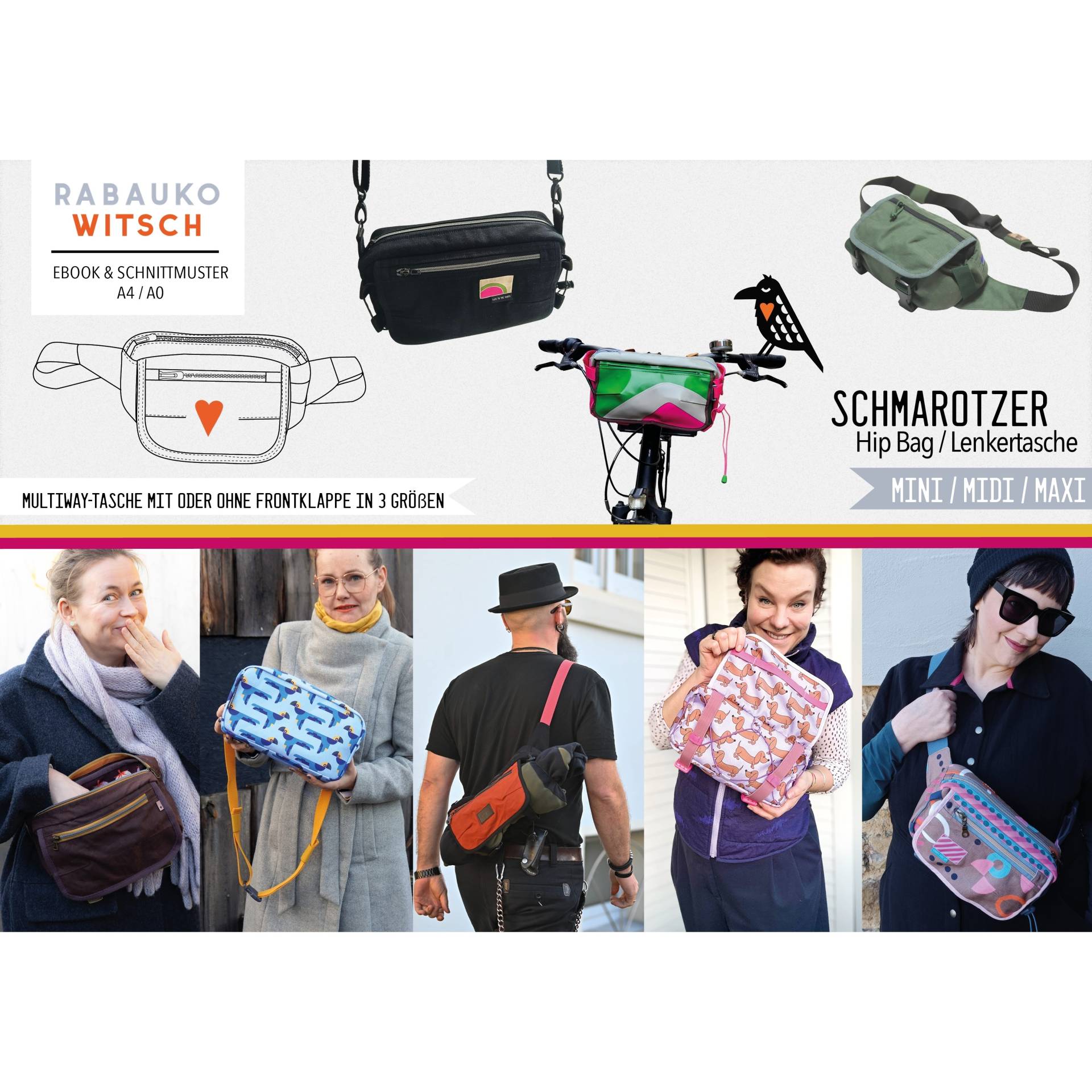 E-Book Rabaukowitsch Multiway-Tasche Schmarotzer Bag Hip Bag von Stoffe Hemmers