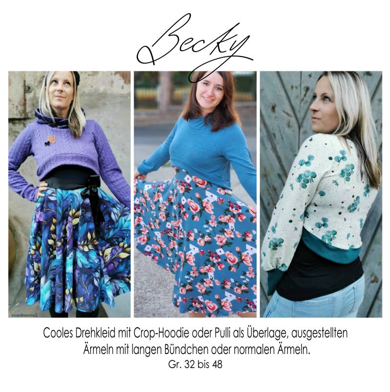 E-Book Rosalieb & Wildblau Crop-Oberteil / Kleid Becky Damen von Stoffe Hemmers