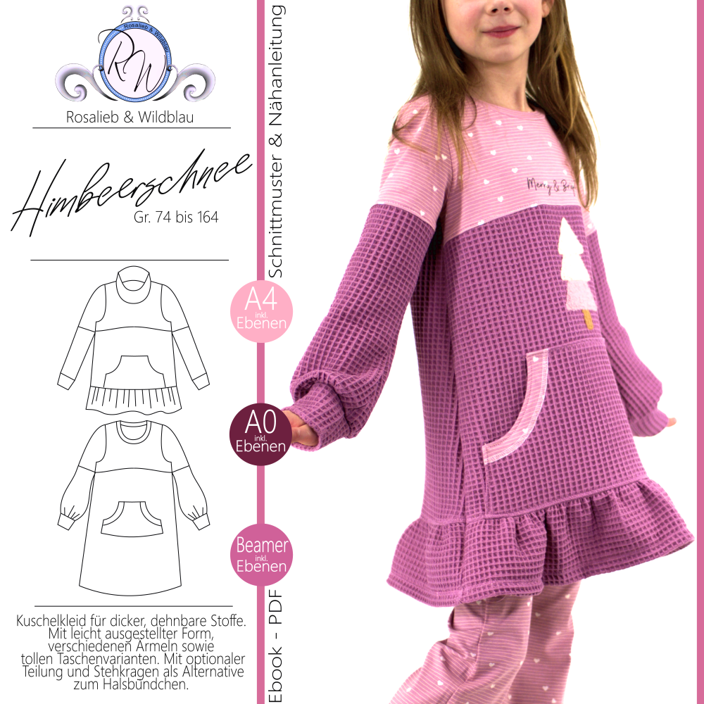 E-Book Rosalieb & Wildblau Kleid Himbeerschnee Kids von Stoffe Hemmers