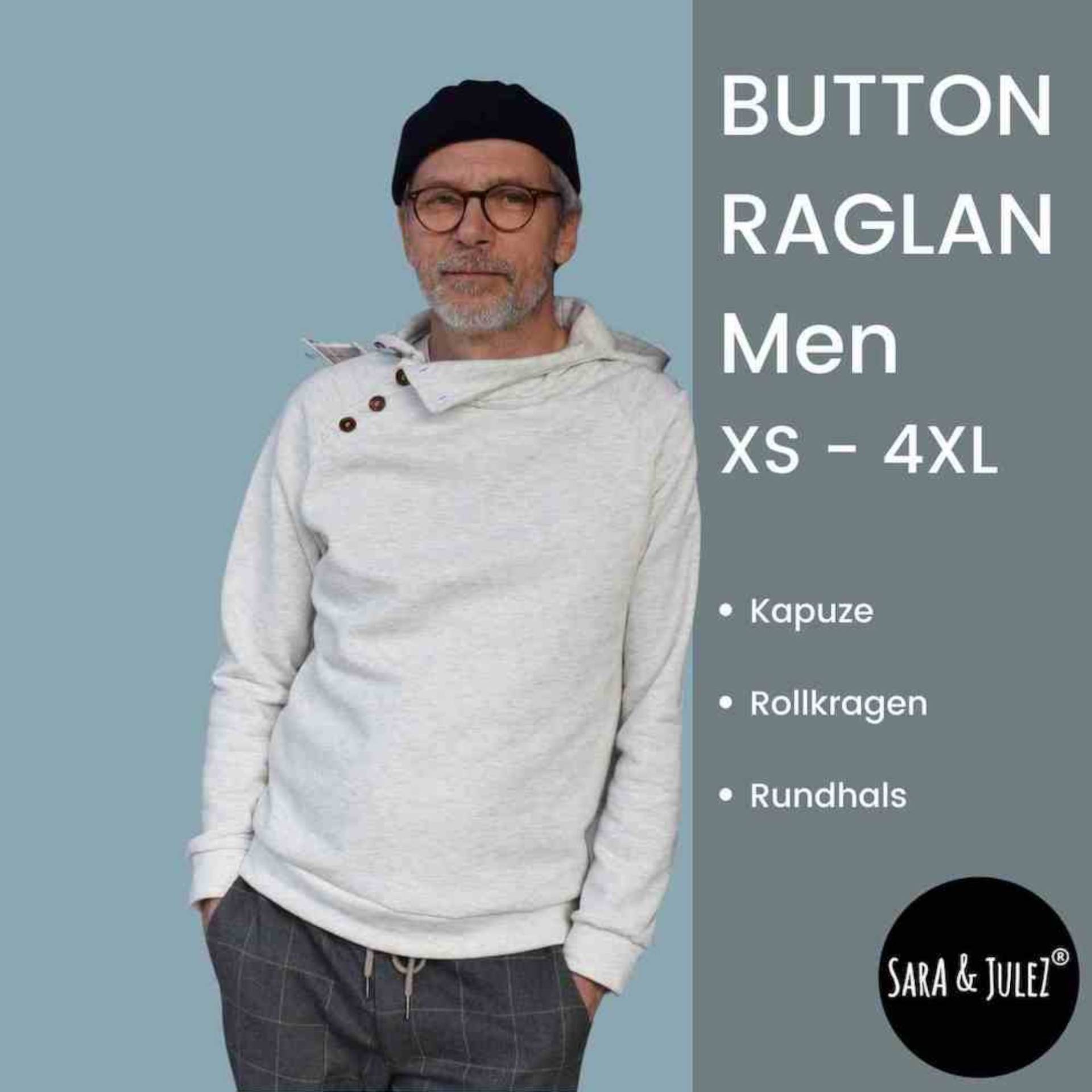 E-Book Sara & Julez Button Raglan Men von Stoffe Hemmers