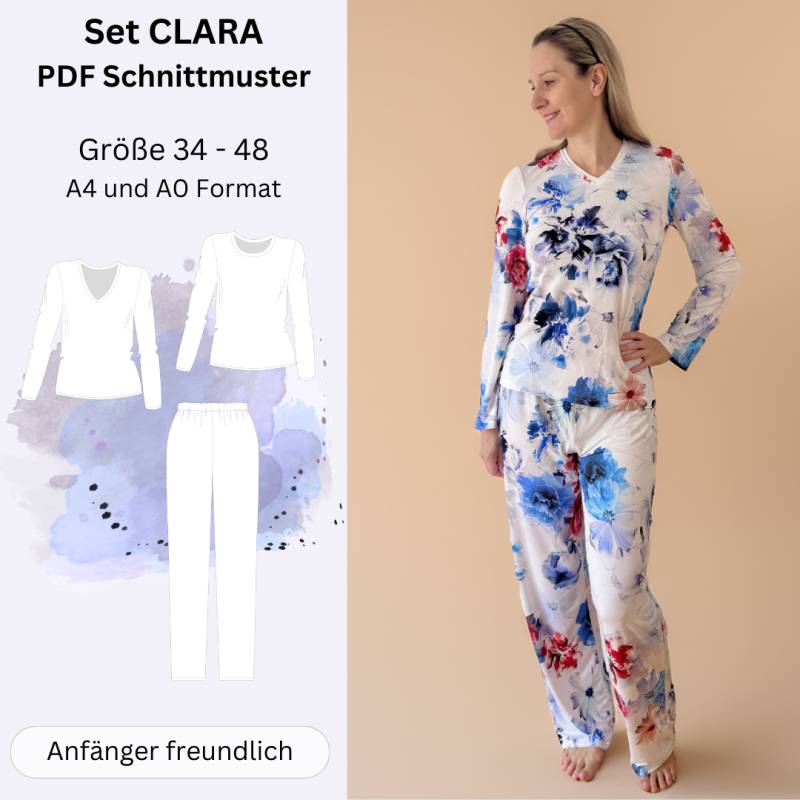 E-Book Sew4Me Damen Schlafanzug-Set Clara E-Book Sew4Me Damen Schlafanzug-Set Clara von Stoffe Hemmers
