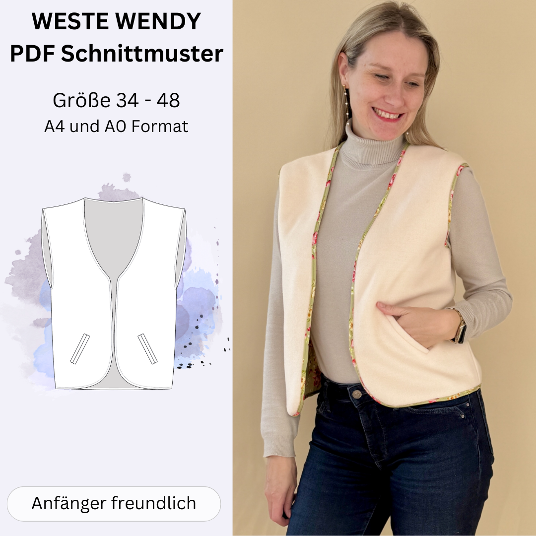 E-Book Sew4Me Damenweste Wendy von Stoffe Hemmers