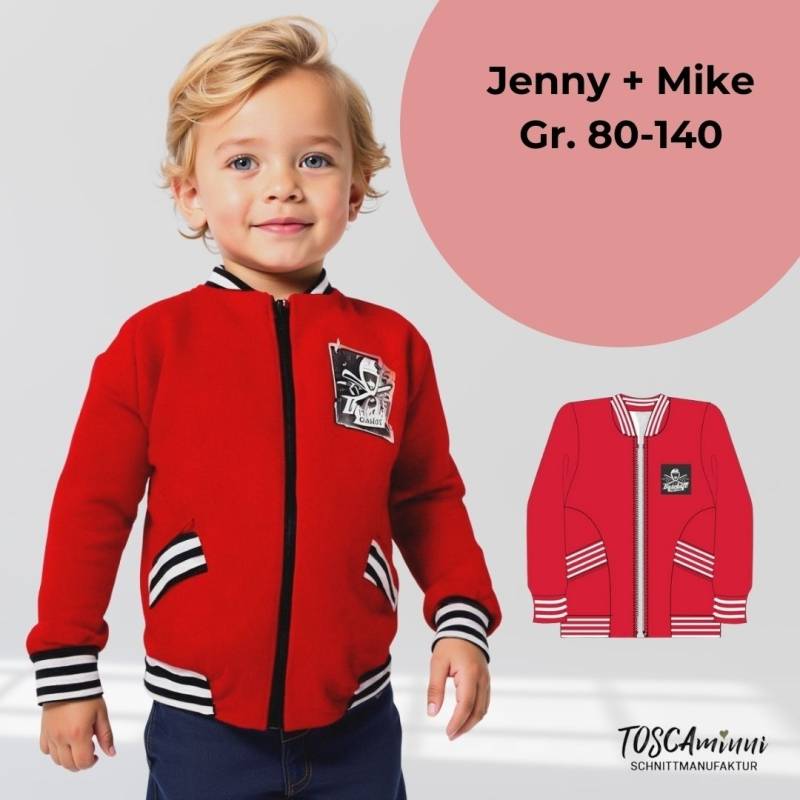 E-Book TOSCAminni Schnittmanufaktur Collegejacke Jenni + Mike Kids von Stoffe Hemmers