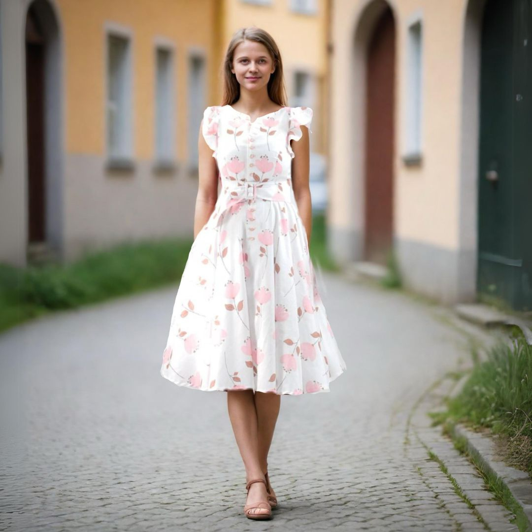 E-Book TOSCAminni Schnittmanufaktur Damenkleid Monika von Stoffe Hemmers