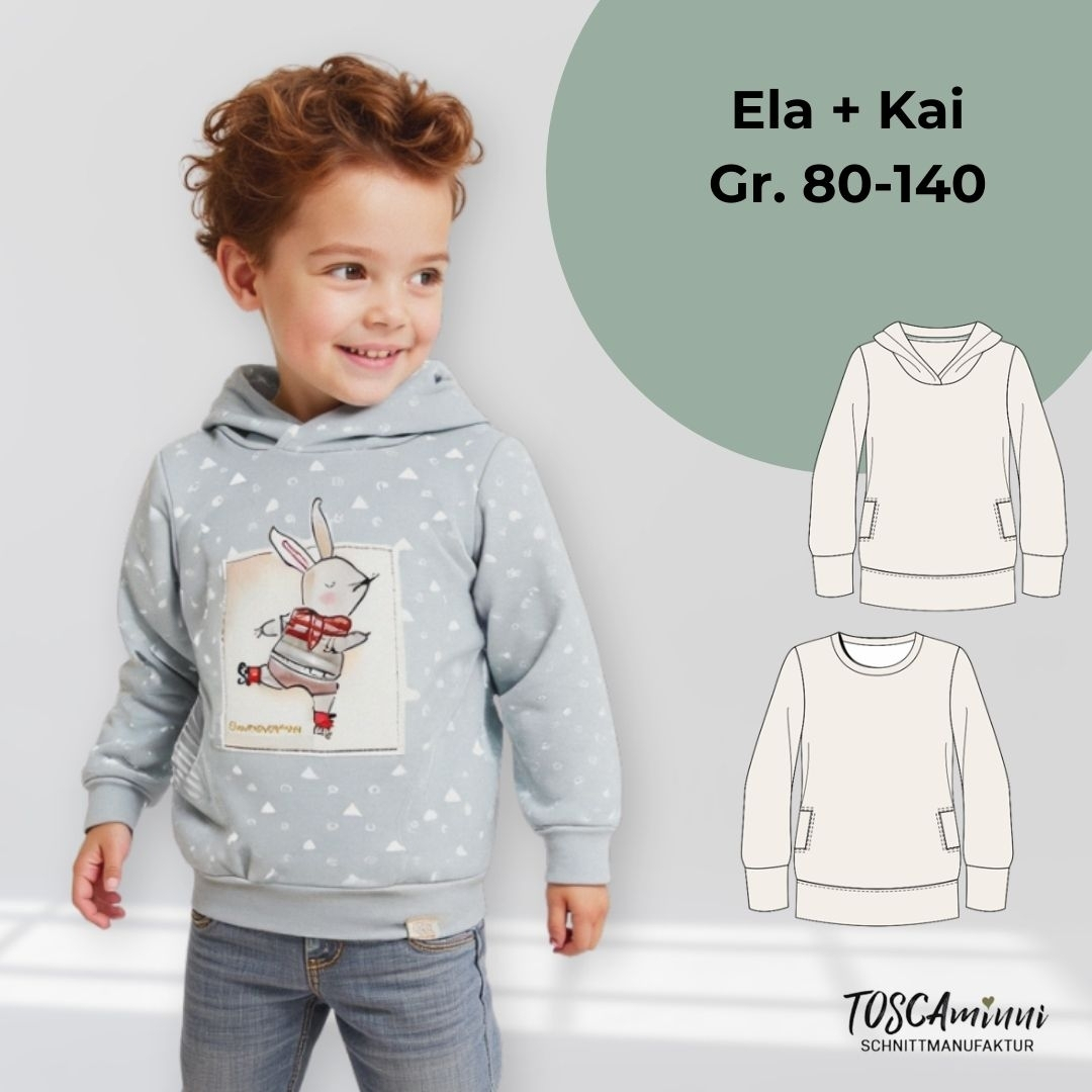 E-Book TOSCAminni Schnittmanufaktur Kindershirt Ela + Kai von Stoffe Hemmers
