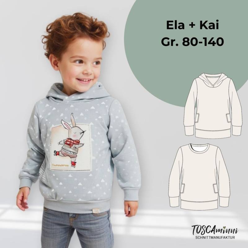 E-Book TOSCAminni Schnittmanufaktur Kindershirt Ela + Kai E-Book TOSCAminni Schnittmanufaktur Kindershirt Ela + Kai von Stoffe Hemmers