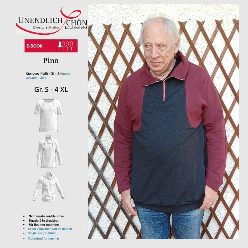 E-Book Unendlich Schön - Herren Kimono Pulli- Shirt Pino E-Book Unendlich Schön - Herren Kimono Pulli- Shirt Pino von Stoffe Hemmers