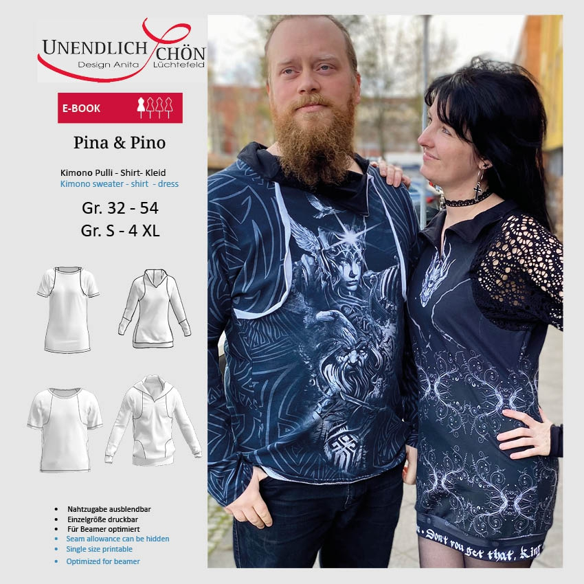 E-Book Unendlich Schön - Pina & Pino Kimono Shirt-Pulli von Stoffe Hemmers