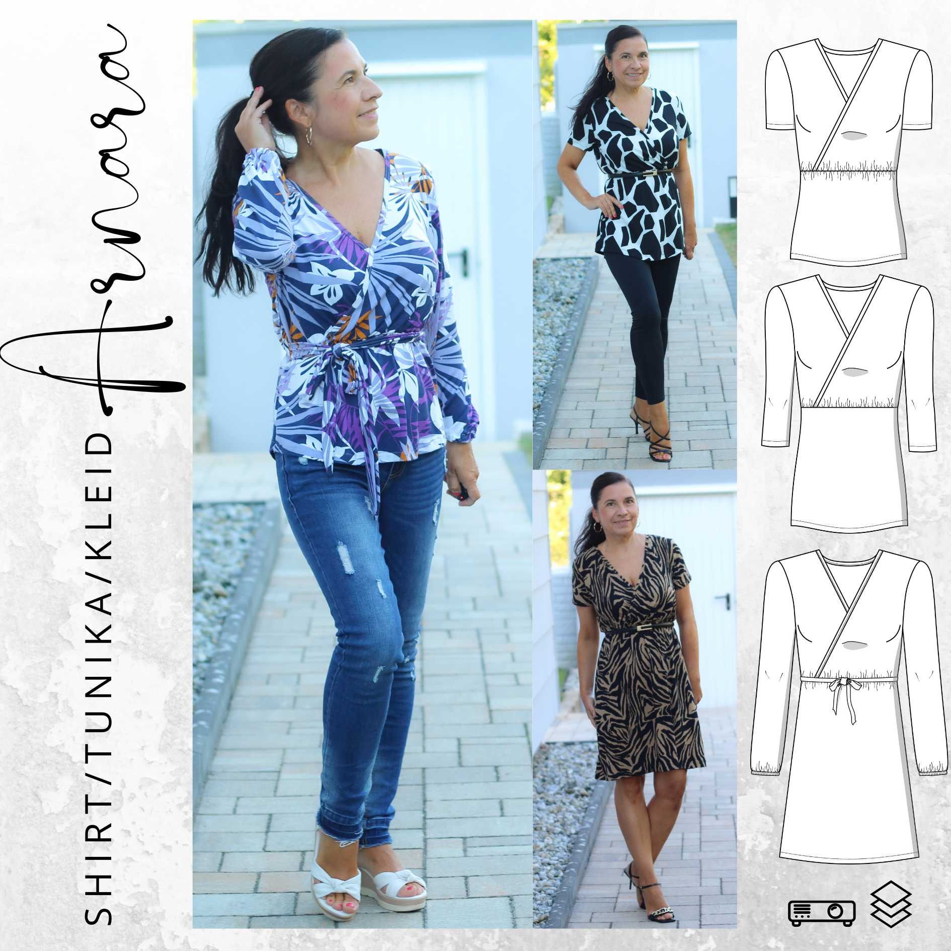 E-Book drei eM's Arnara Shirt Kleid Kombi Damen von Stoffe Hemmers