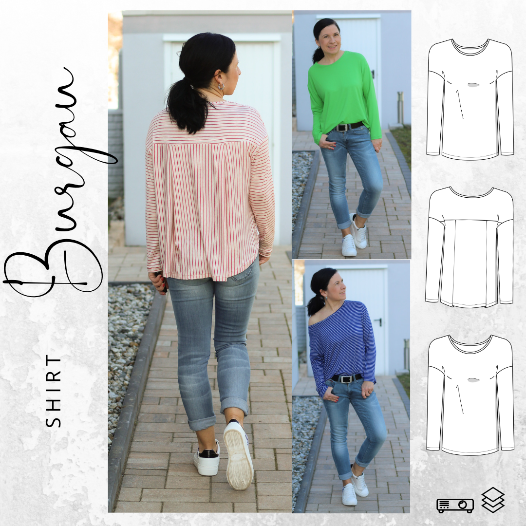 E-Book drei eM's Damenshirt Burgau von Stoffe Hemmers