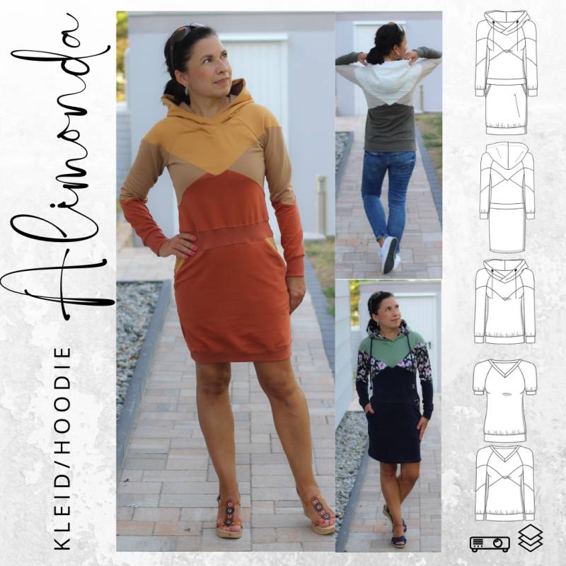 E-Book drei eM's Hoodie/Kleid Alimonda von Stoffe Hemmers