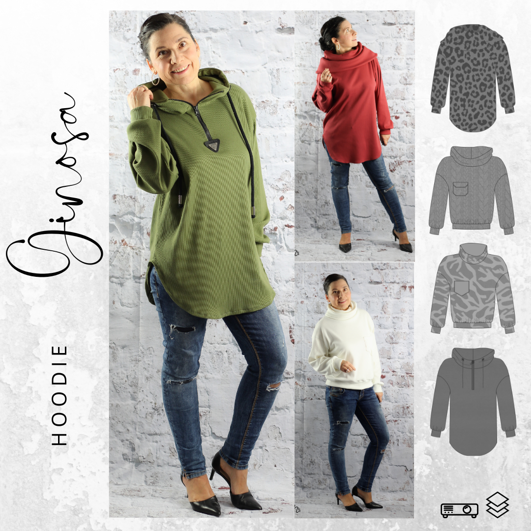 E-Book drei eM's Hoodie/Pullover Ginosa von Stoffe Hemmers