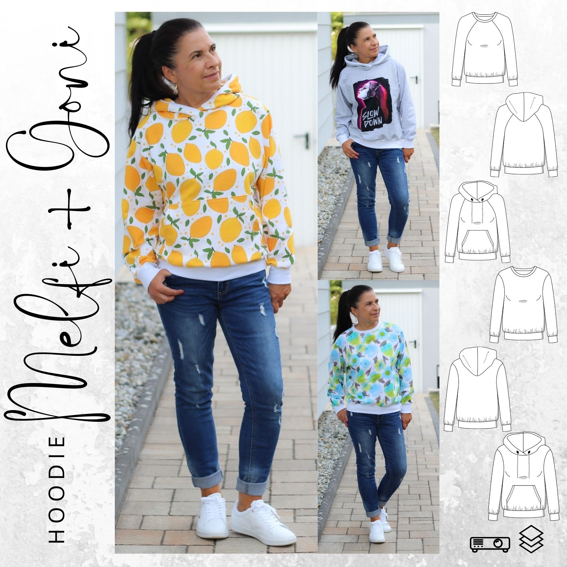 E-Book drei eM's Hoodie MELFI + Raglanhoodie GONI Bundle von Stoffe Hemmers