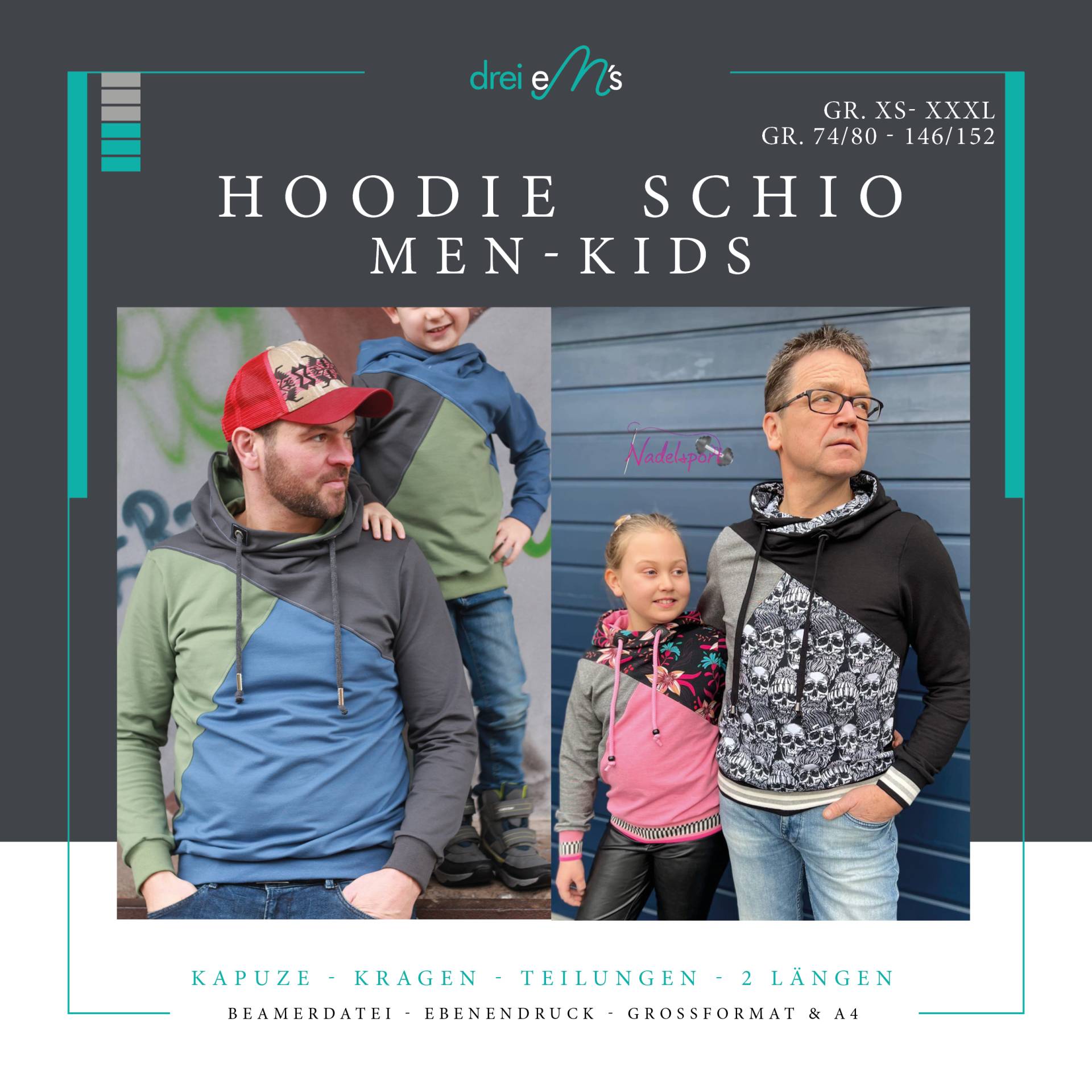 E-Book drei eM's Hoodie Schio Kids - Men von Stoffe Hemmers