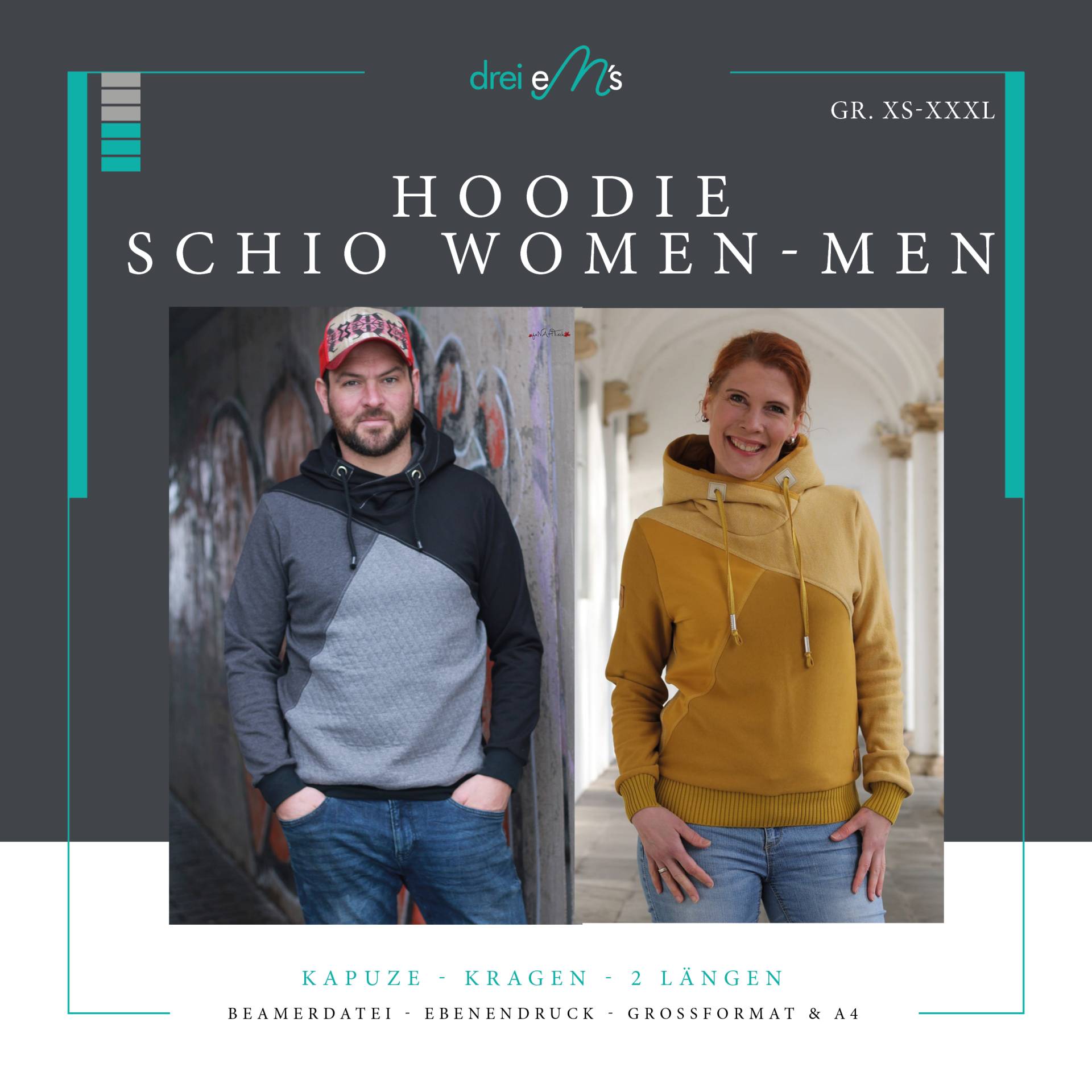 E-Book drei eM's Hoodie Schio Men - Women von Stoffe Hemmers