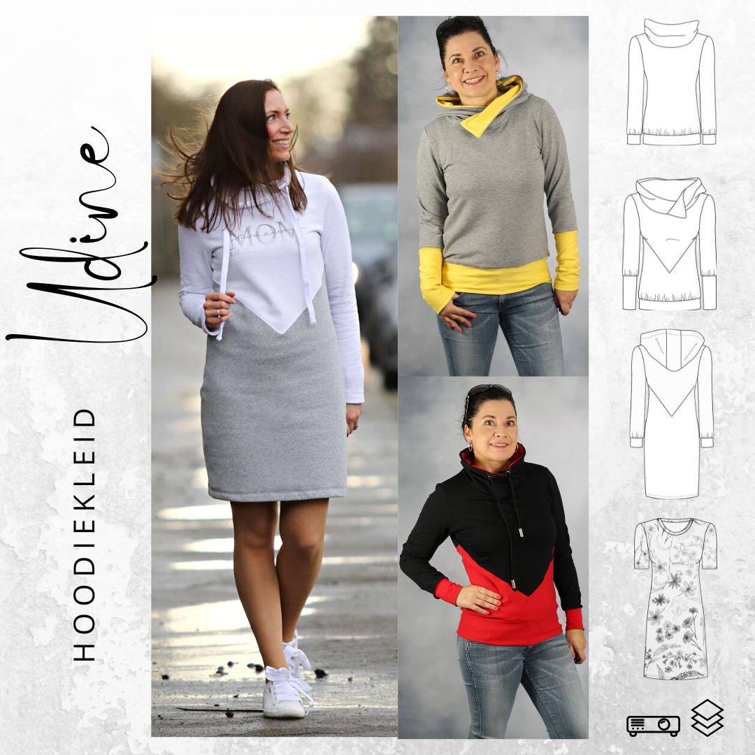 E-Book drei eM's Hoodiekleid Udine von Stoffe Hemmers