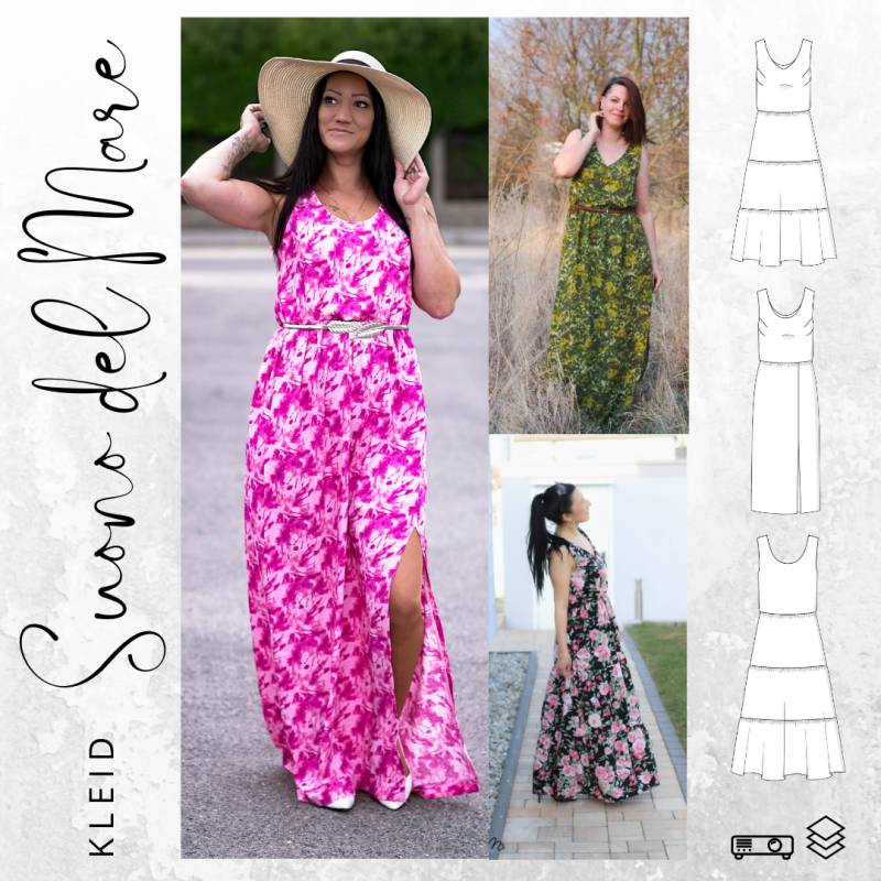 E-Book drei eM's Kleid Suono del Mare von Stoffe Hemmers