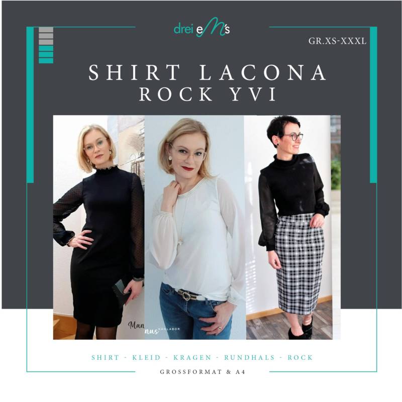 E-Book drei eM's Shirt/Kleid Lacona + Rock Yvi von Stoffe Hemmers