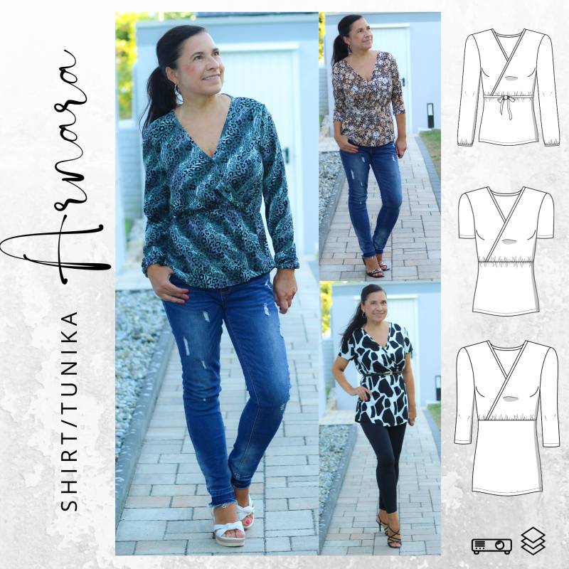 E-Book drei eM's Shirt/Tunika Arnara Damen von Stoffe Hemmers